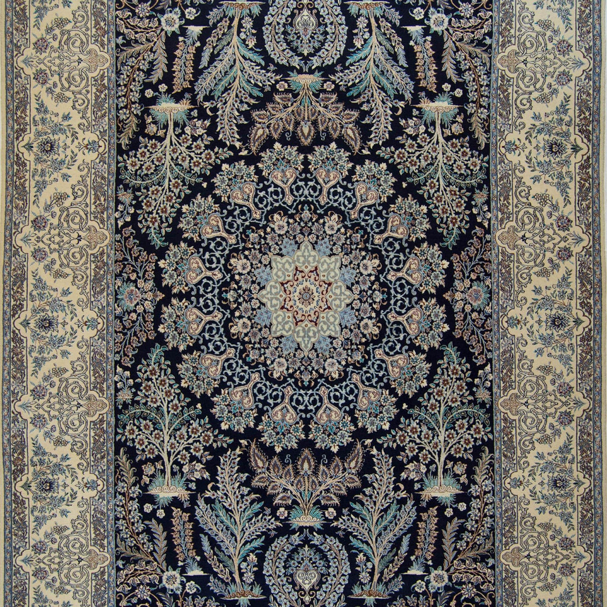 Genuine Super Fine Hand-knotted Persian Wool &amp; Silk Nain Rug (SIGNED HABIBIAN )