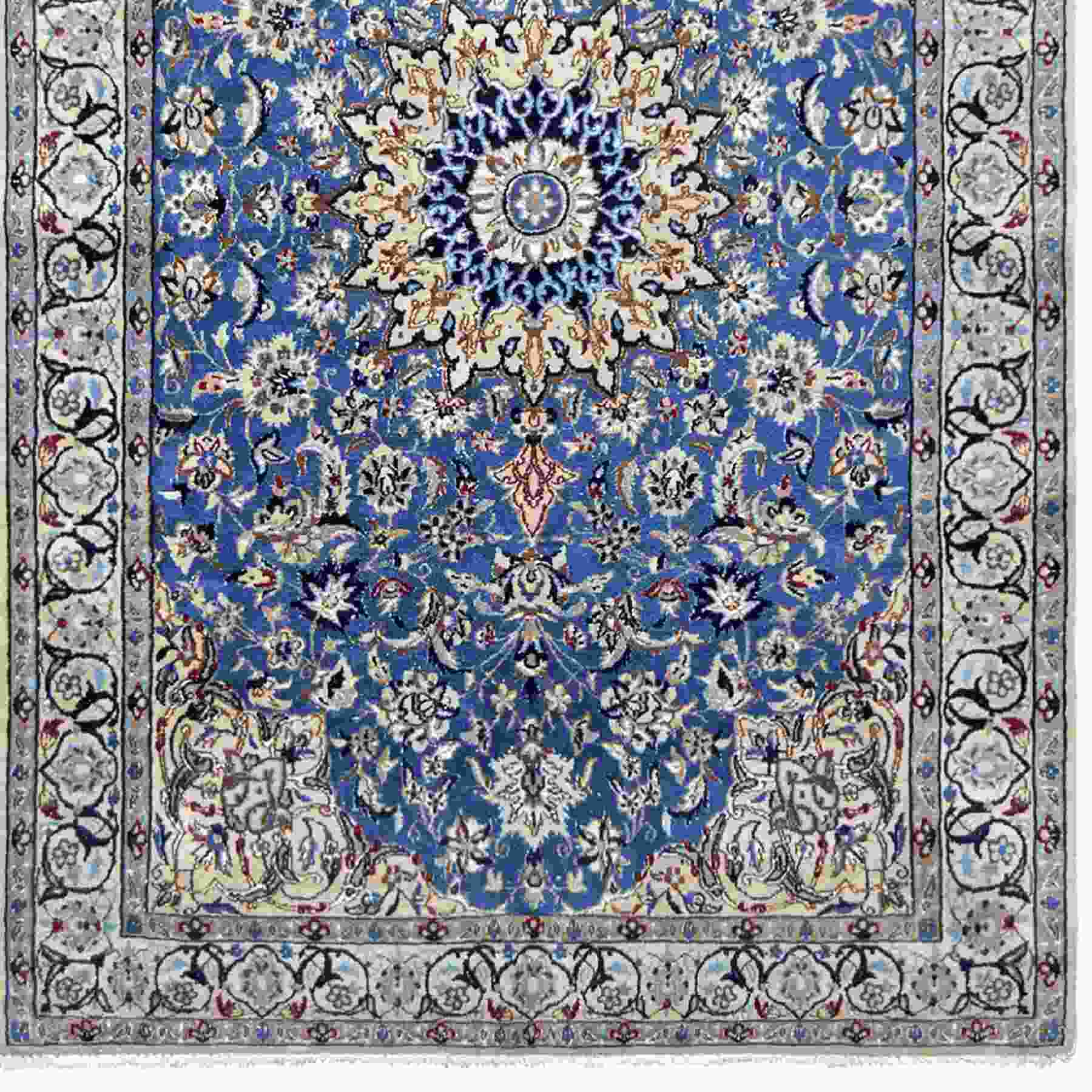 Hand-knotted Vintage Persian Nain Rug 125cm x 200cm