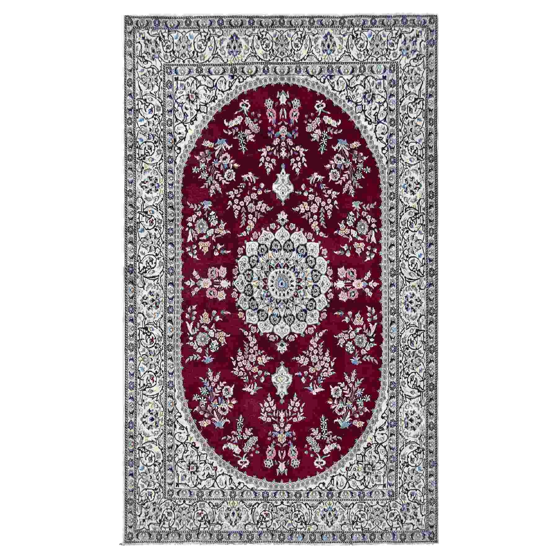 Fine Hand-knotted Wool & Silk Persian Nain Rug 193cm x 293cm