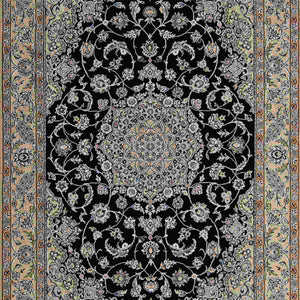 Fine Hand-knotted Wool & Silk 4LAA Nain Persian Rug 155cm x 225cm