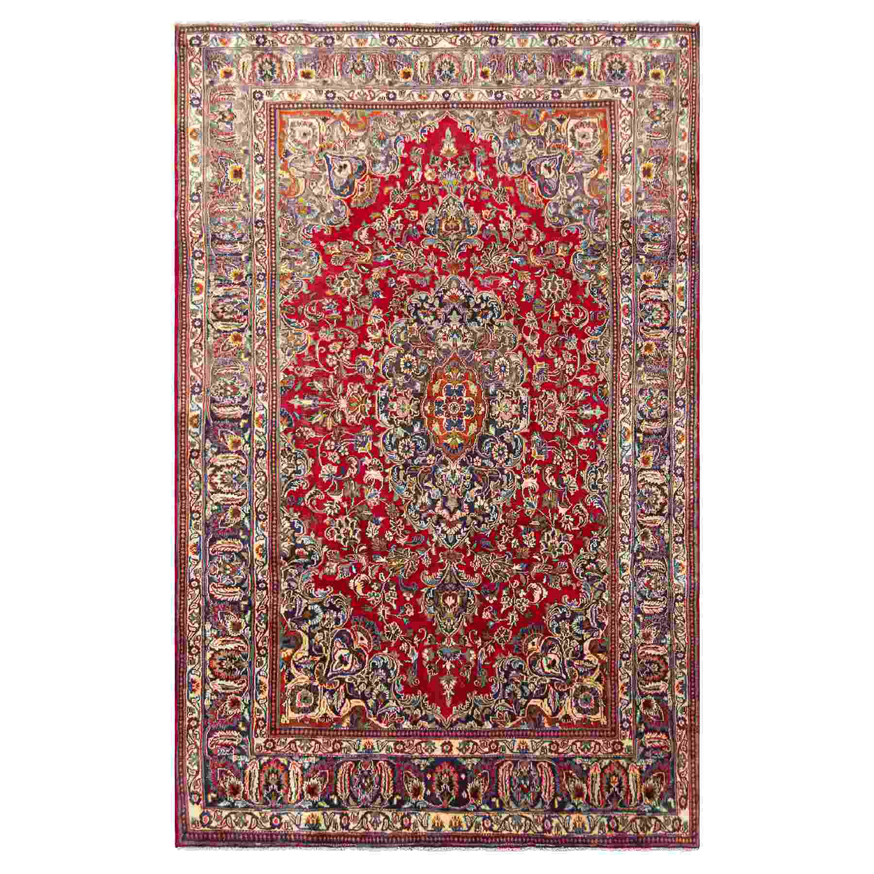 Fine Hand-knotted Wool Vintage Persian Rug 180cm x 286cm