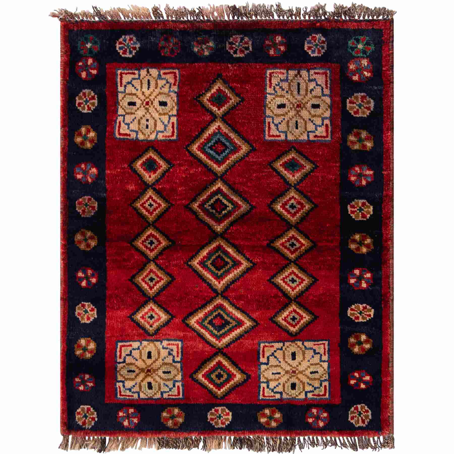 Hand-knotted 100% Wool Shiraz Persian Small Rug 120cm x 145cm