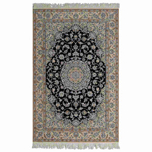 Fine Hand-knotted Wool & Silk 4LAA Nain Persian Rug 155cm x 225cm