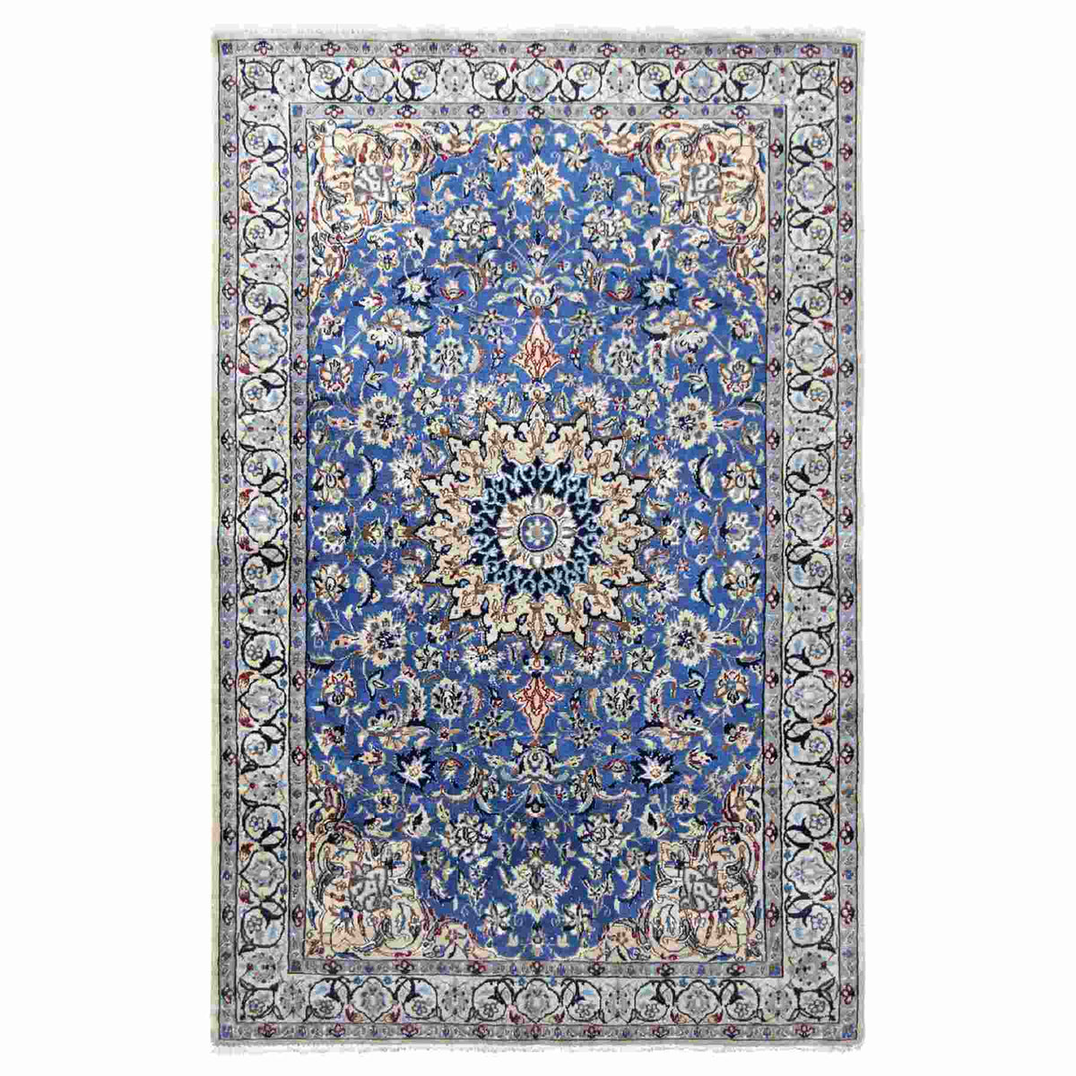 Hand-knotted Vintage Persian Nain Rug 125cm x 200cm
