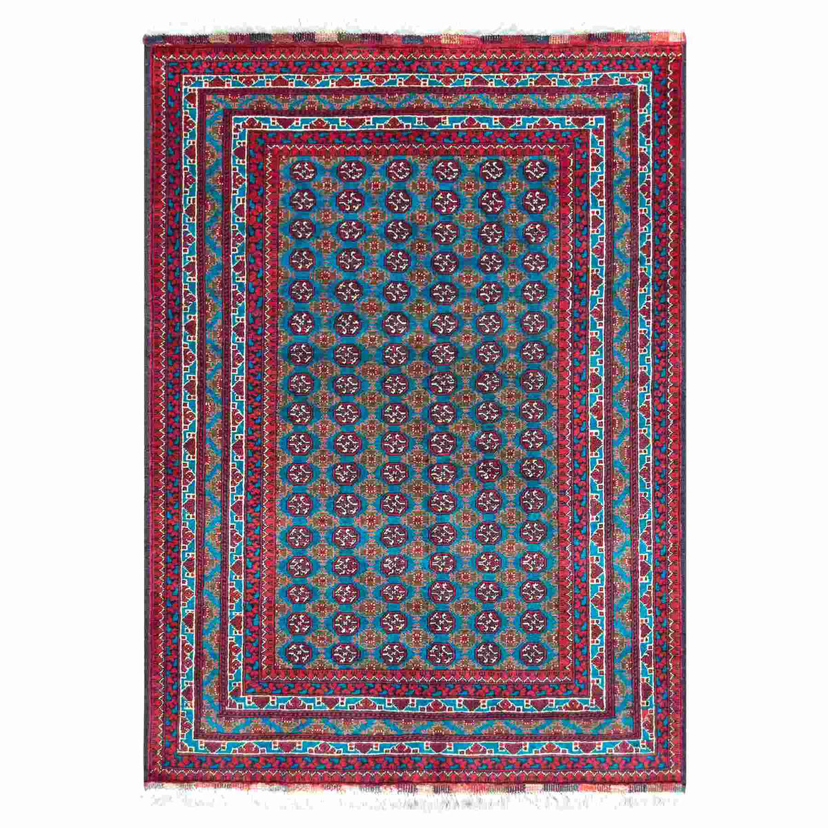 Super Fine Hand-knotted Wool Turkmen Small Rug 104cm x 146cm