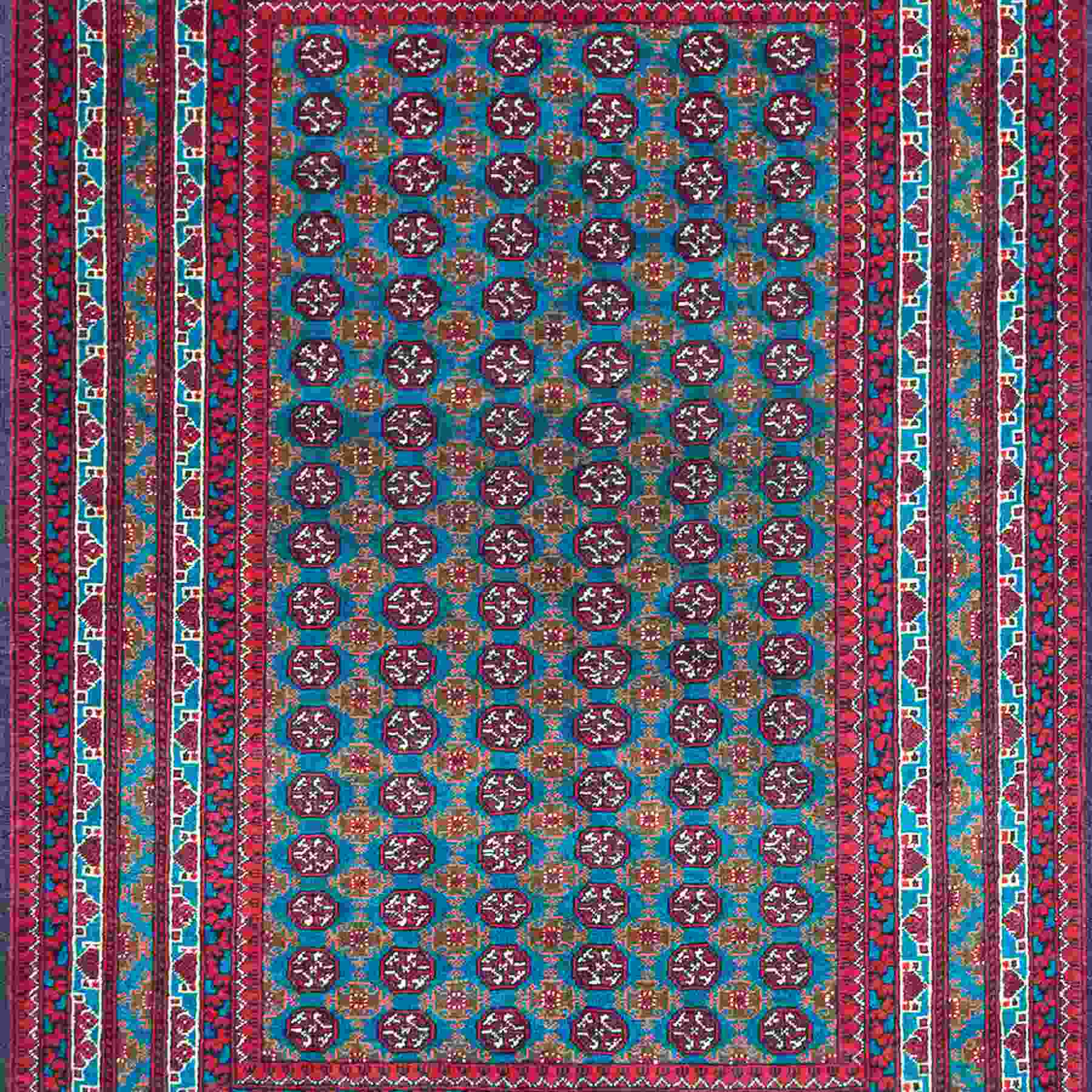 Super Fine Hand-knotted Wool Turkmen Small Rug 104cm x 146cm