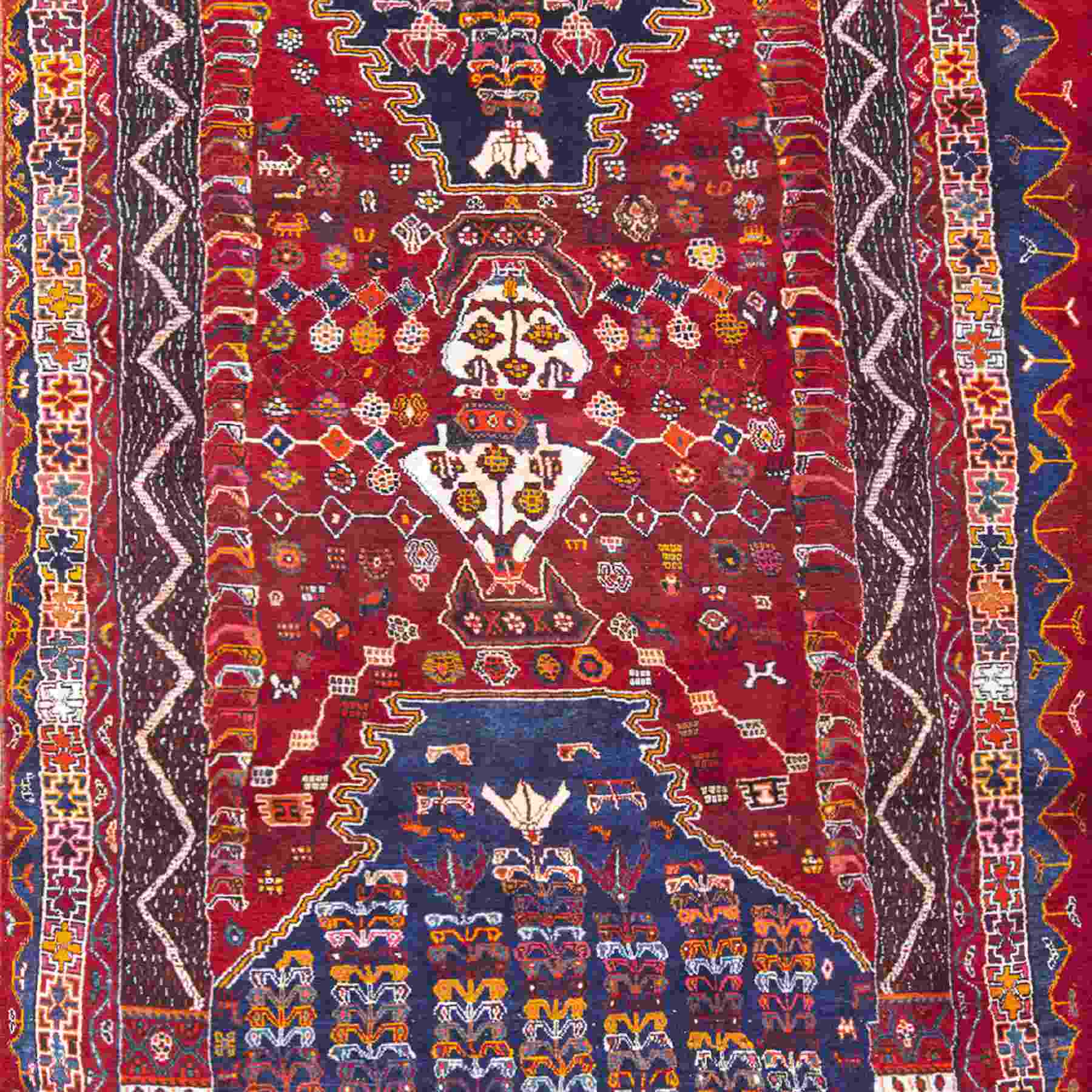 Wool Shiraz Vintage Persian Rug 