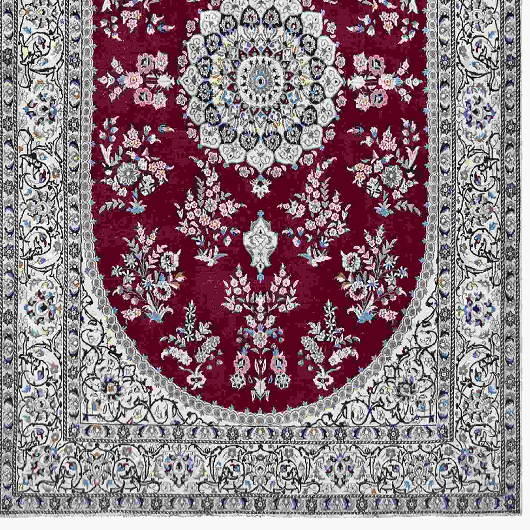 Fine Hand-knotted Wool & Silk Persian Nain Rug 193cm x 293cm