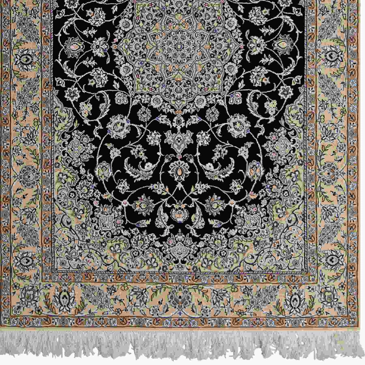 Fine Hand-knotted Wool & Silk 4LAA Nain Persian Rug 155cm x 225cm