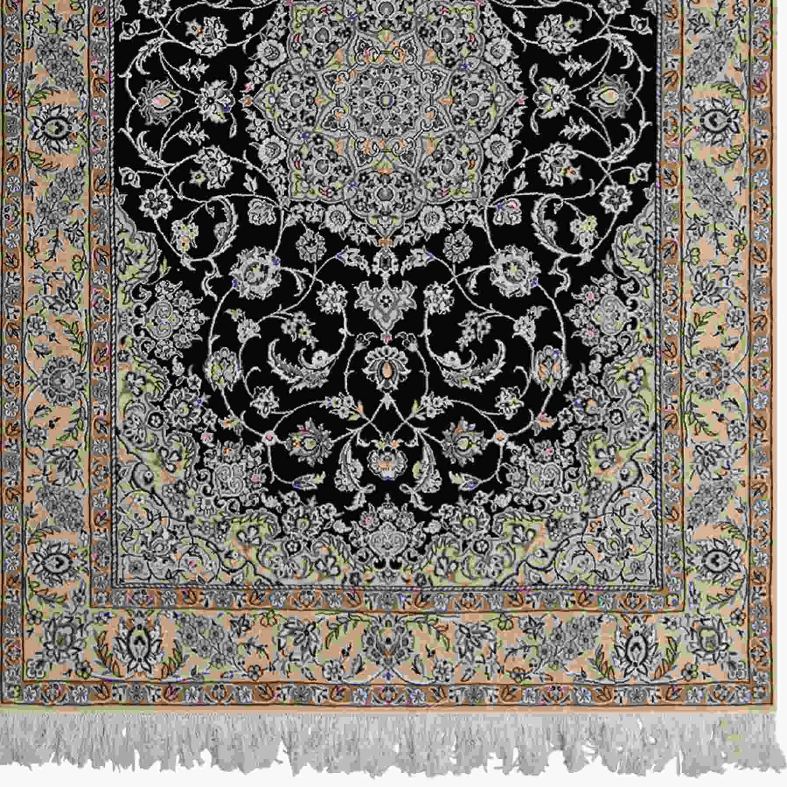 Fine Hand-knotted Wool & Silk 4LAA Nain Persian Rug 155cm x 225cm