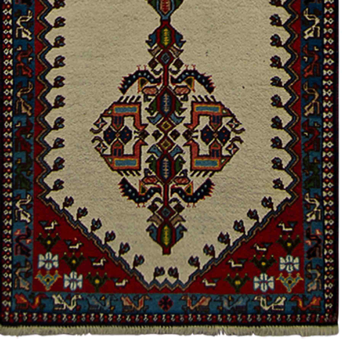 Super Fine Hand-knotted Wool Yalameh Persian Hallway Runner 70cm x 360cm
