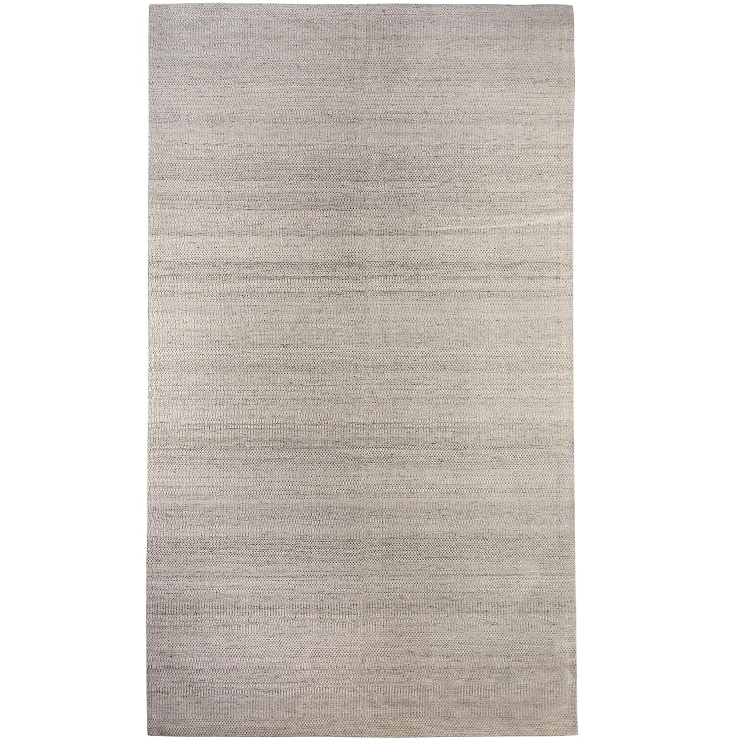 Handmade Modern Cream Wool Rug 153cm x 242cm