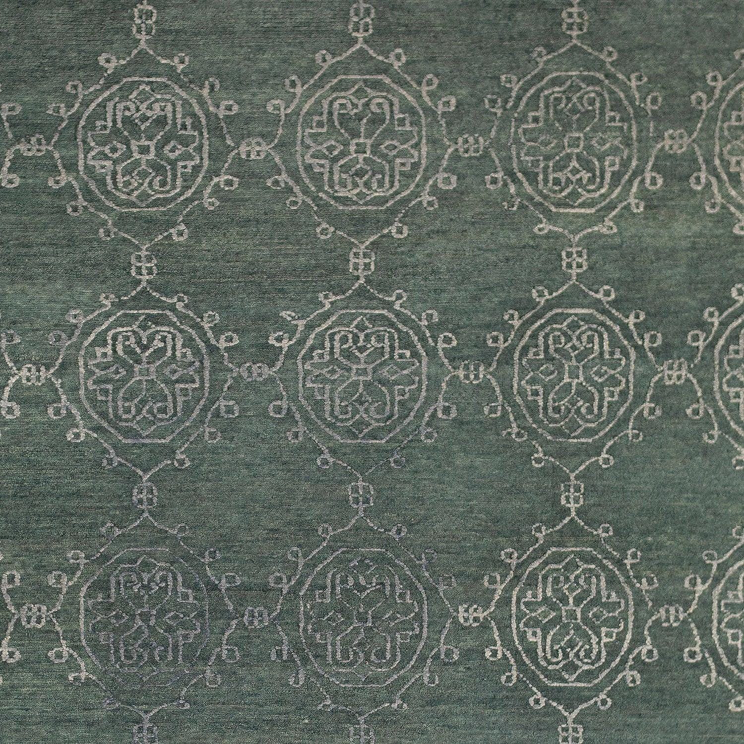 Modern Wool Green Rug 159cm x 217cm