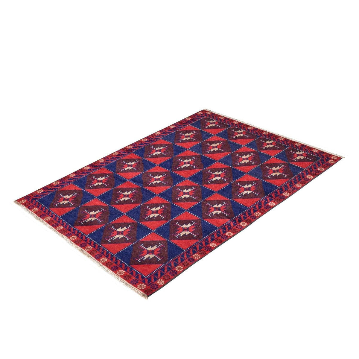 Hand-knotted Wool Persian Baluchi Rug 110cm x 183cm