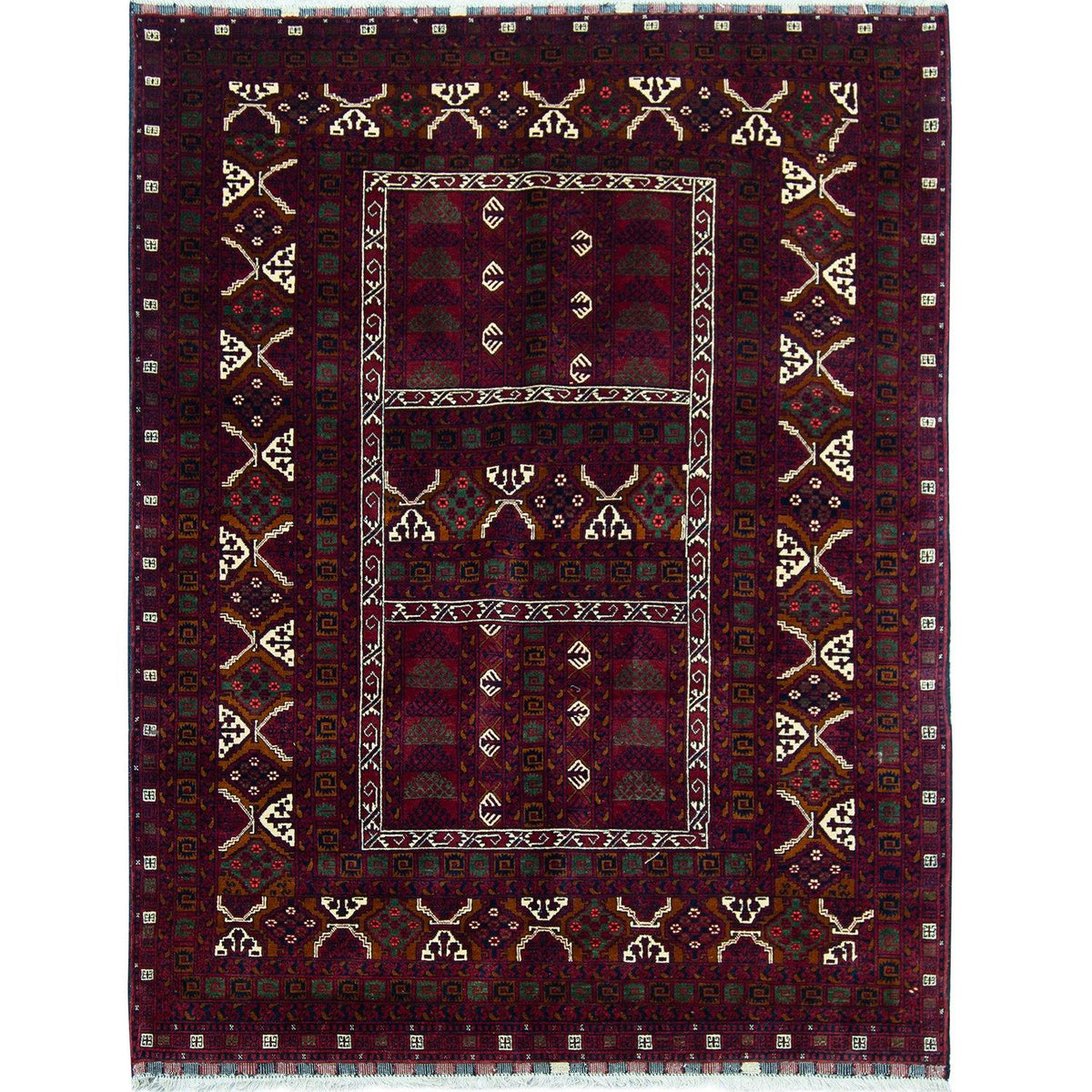 Super Fine Hand-knotted Wool Afghan rug 160cm x 240cm