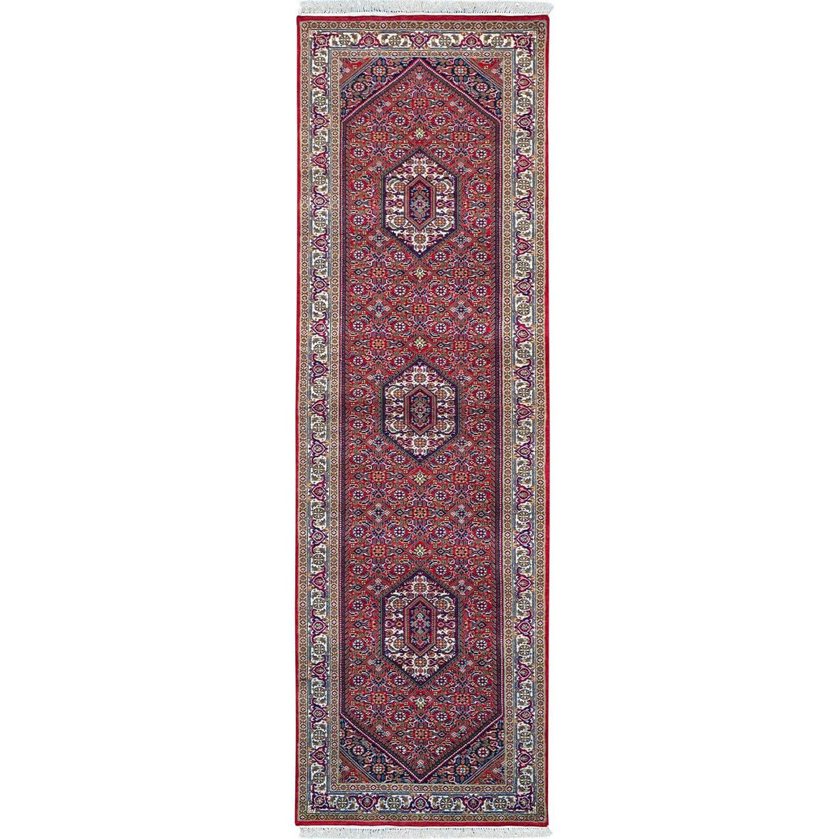 Fine Handmade Wool &amp; Silk Bijar Design Runner 82cm x 302cm