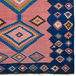 Fine Hand-woven Wool Antique Kilim Rug Circa 1967 162cm x 367cm