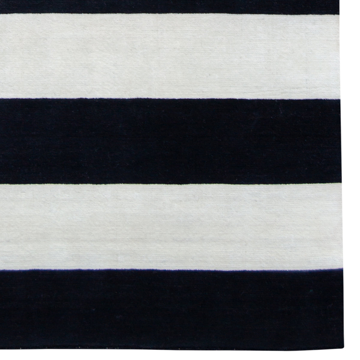 Modern Black &amp; White Wool Small Runner 74cm x 151cm