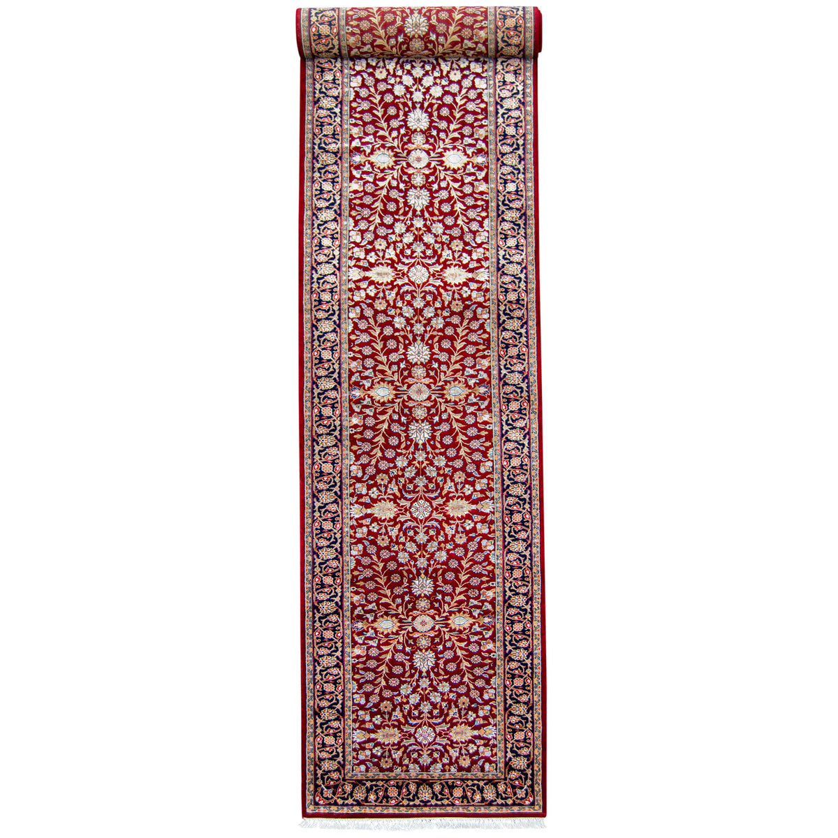  Hand-knotted Traditional Wool &amp; Silk Runner