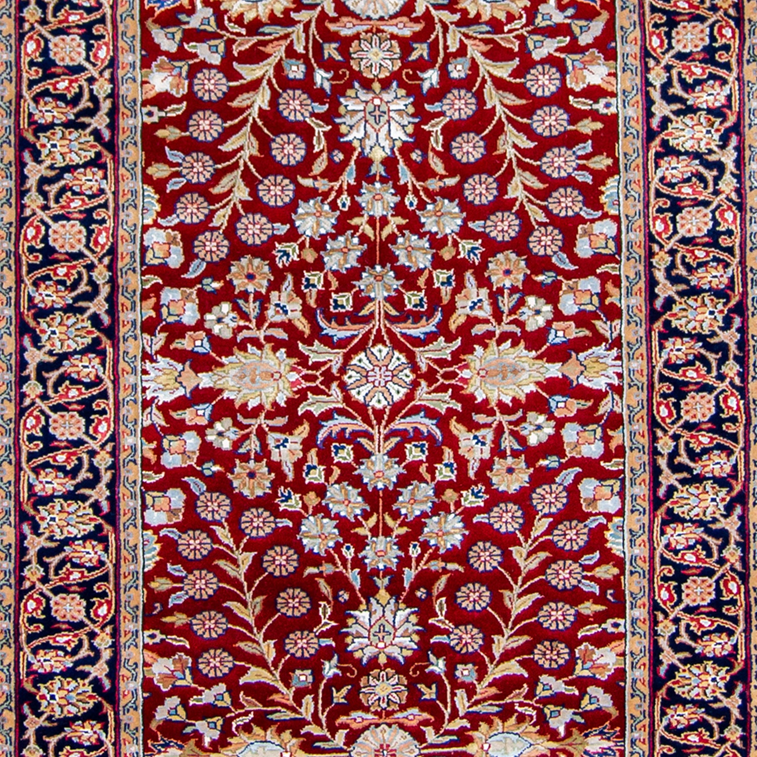  Hand-knotted Traditional Wool & Silk Runner