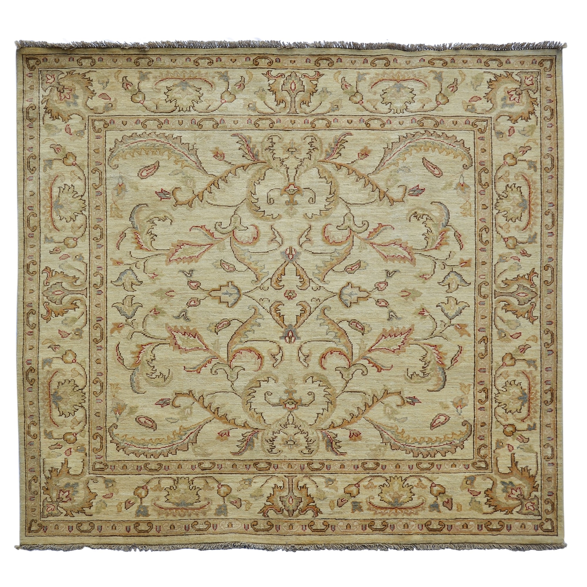 Fine Hand-knotted Wool Chobi Square Rug 202cm x 205cm
