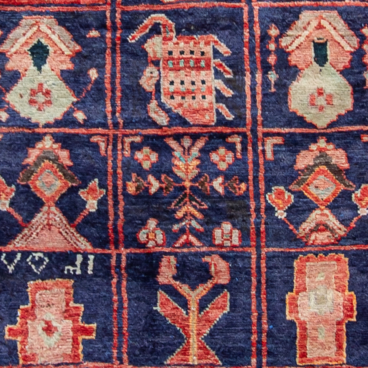 Fine Hand-knotted Wool Hamadan Vintage Persian Runner 110cm x 310cm
