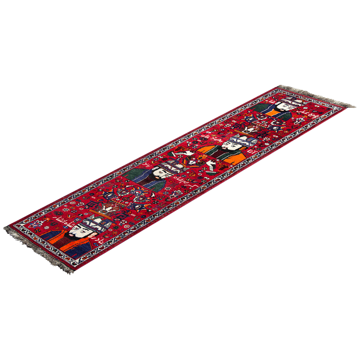 Fine Hand-knotted Pictorial Persian Qashqai Runner 70cm x 325cm