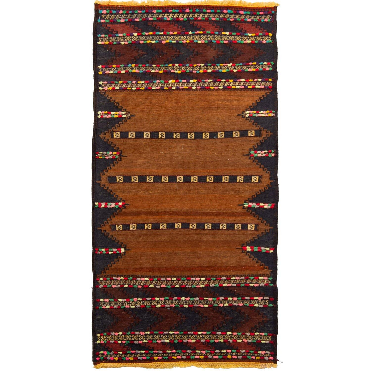 Fine Hand-woven 100% Wool Kilim Runner 72cm x 142cm
