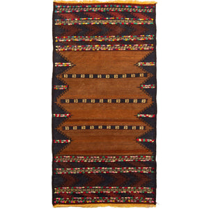 Fine Hand-woven 100% Wool Kilim Runner 72cm x 142cm