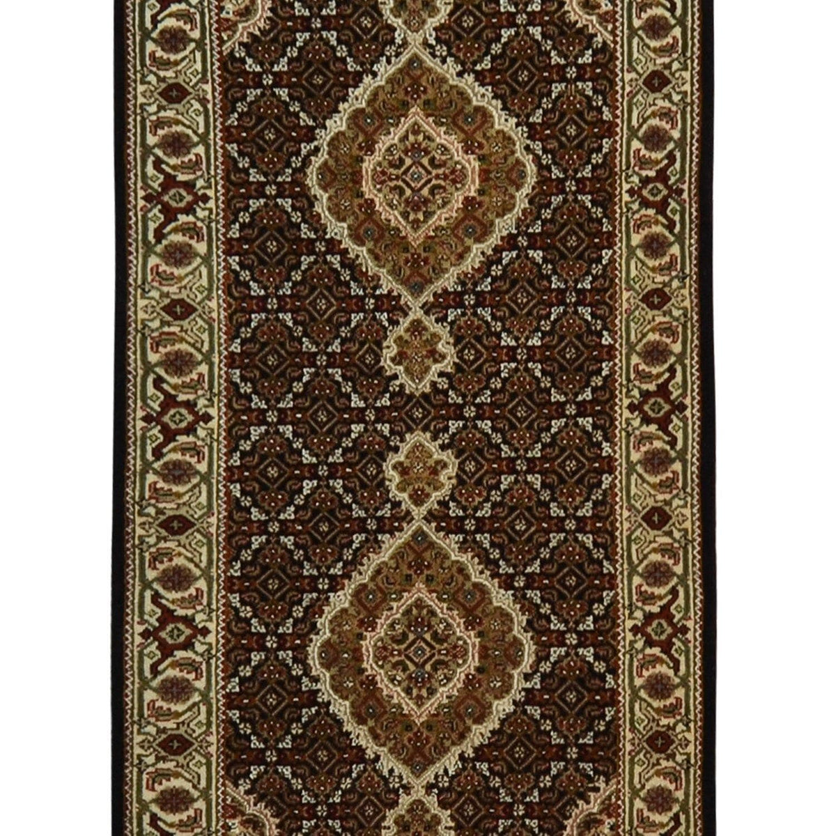 Fine Hand-knotted Wool Persian Tabriz' Mahi' Design Hallway Runner 80cm x 202cm