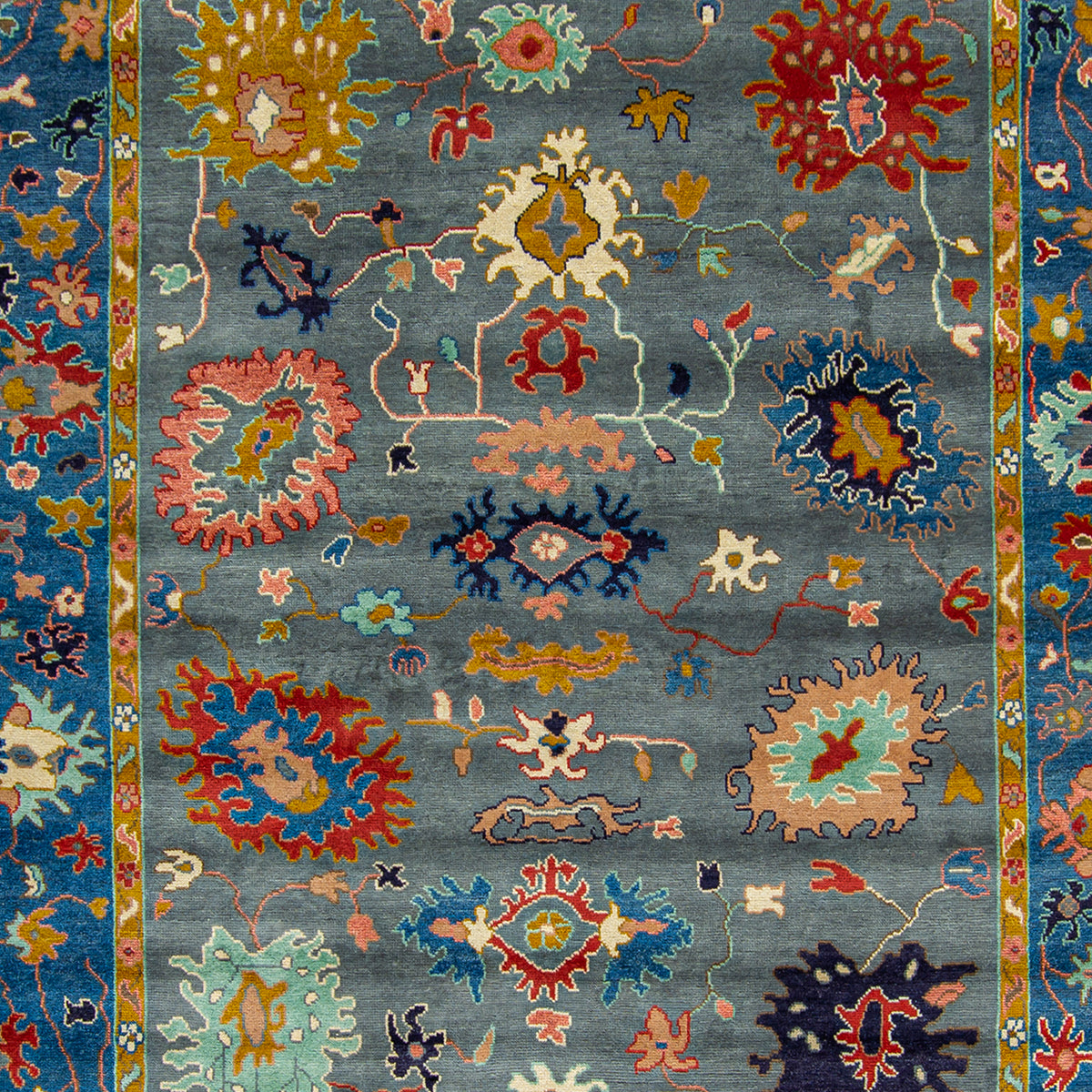 Hand-knotted Wool Oushak Rug 283cm x 365cm