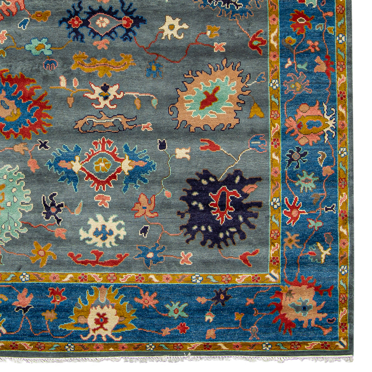 Hand-knotted Wool Oushak Rug 283cm x 365cm