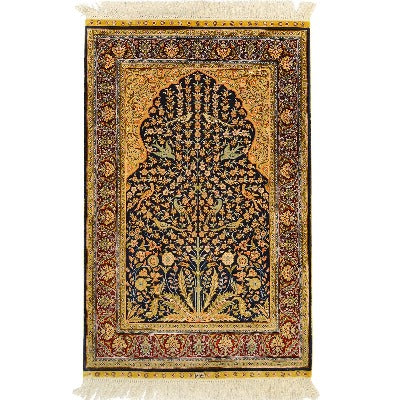 Fine Hand-knotted Small Silk Rug 84cm x 122cm