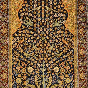 Fine Hand-knotted Small Silk Rug 84cm x 122cm