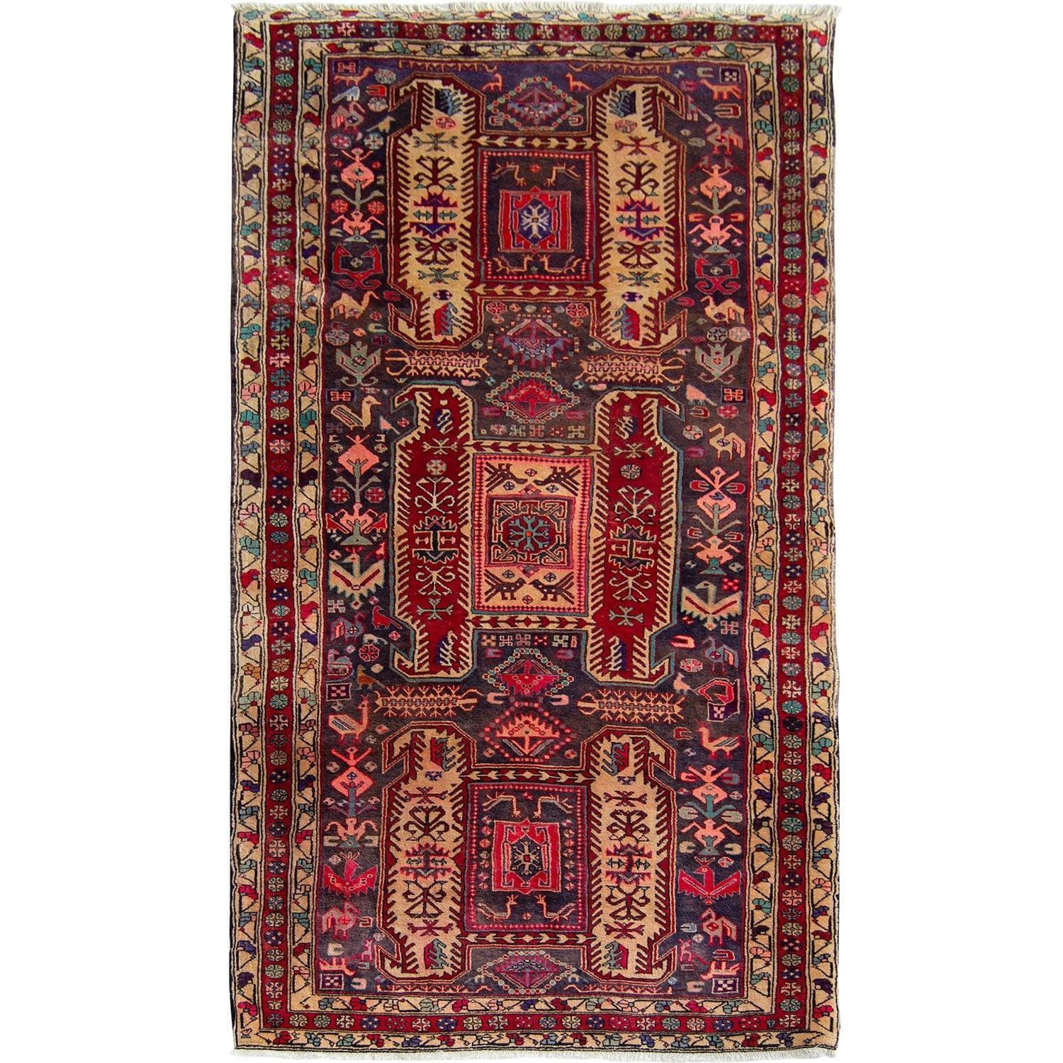 Fine Hand-knotted Wool Azerbaijan Persian Vintage Runner 139cm x 320cm