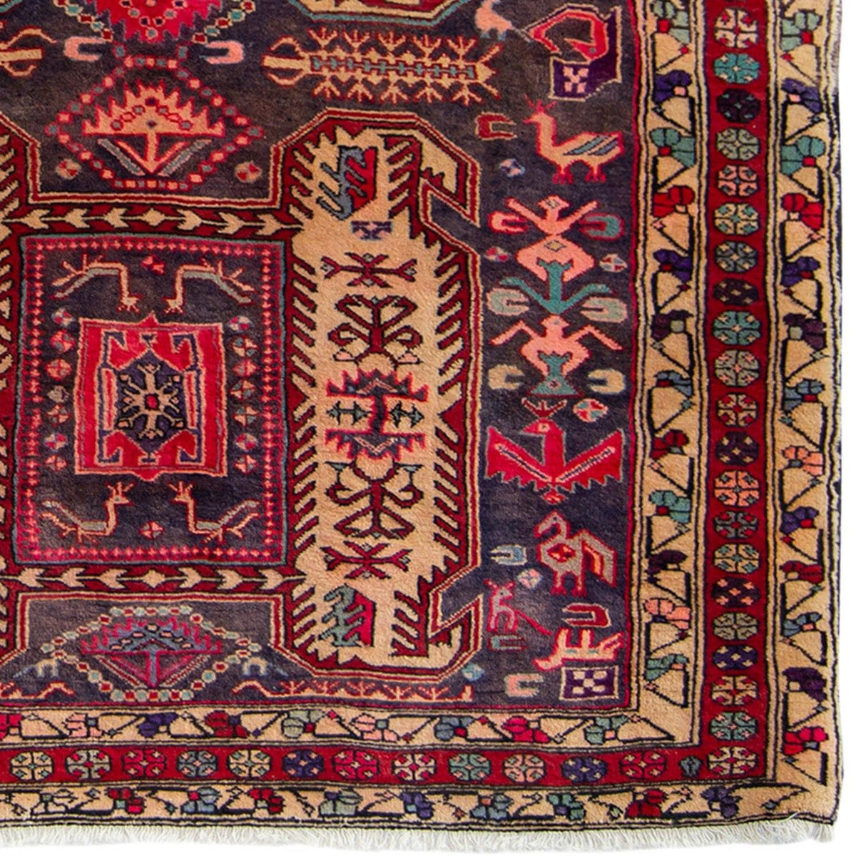 Fine Hand-knotted Wool Azerbaijan Persian Vintage Runner 139cm x 320cm