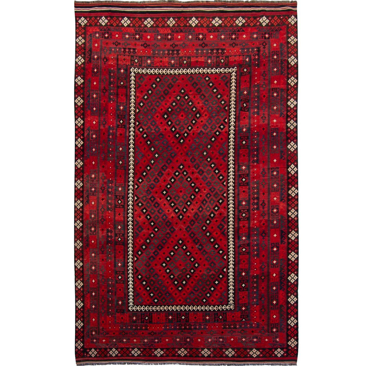 Hand-Woven 100% Wool Kilim Shiraz Rug 300cm x 485cm