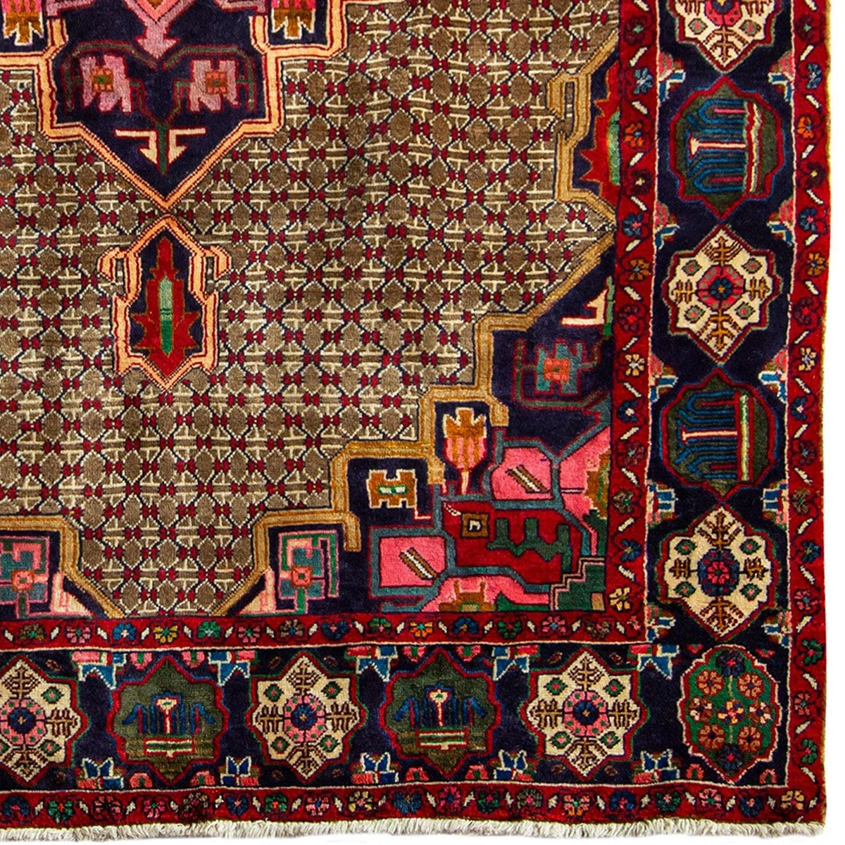 Fine Hand-knotted Wool Tribal Vintage Bijar Persian Runner 155cm x299cm