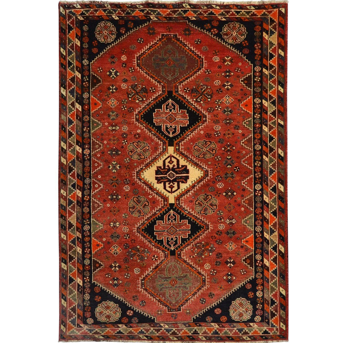 Fine Hand-knotted Persian Shiraz Wool Rug 165cm x 260cm