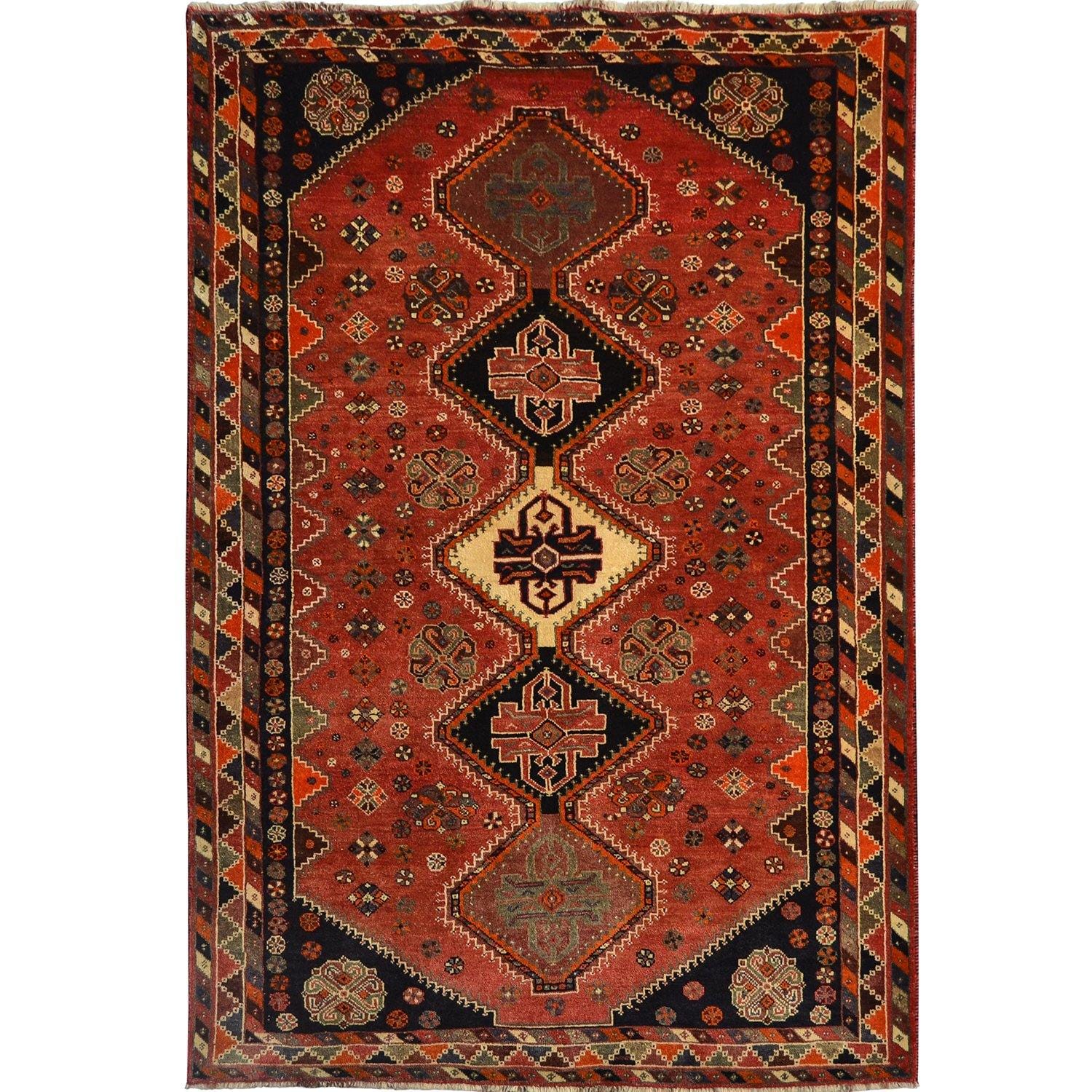 Fine Hand-knotted Persian Shiraz Wool Rug 165cm x 260cm