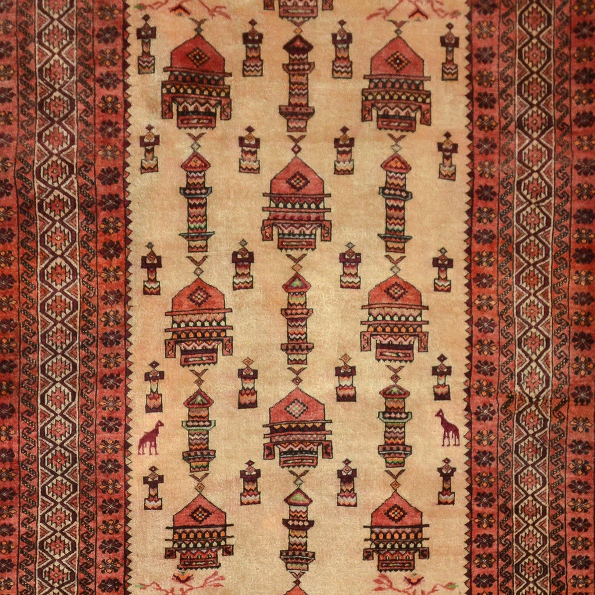 Fine Hand-knotted Wool Tribal Vintage Baluchi Rug 150cm x 230cm