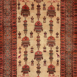 Fine Hand-knotted Wool Tribal Vintage Baluchi Rug 150cm x 230cm