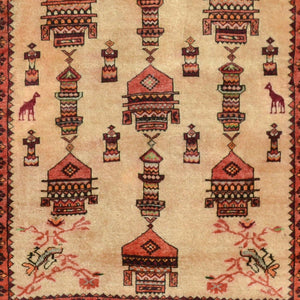 Fine Hand-knotted Wool Tribal Vintage Baluchi Rug 150cm x 230cm