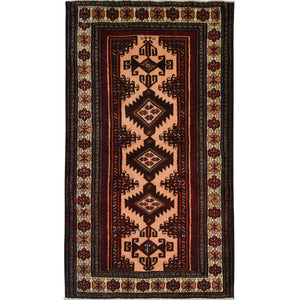 Fine Hand-knotted 100% Wool Baluchi Rug 108cm x 192cm