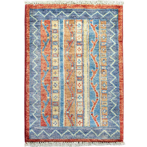 Fine Hand-knotted Small Tribal Rug 45cm x 60cm