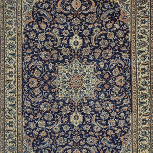 Super Fine Hand-knotted Vintage Persian Wool & Silk Nain Rug 164cm x 254cm