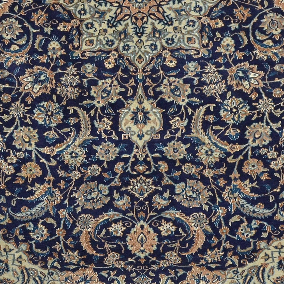 Super Fine Hand-knotted Vintage Persian Wool &amp; Silk Nain Rug 164cm x 254cm