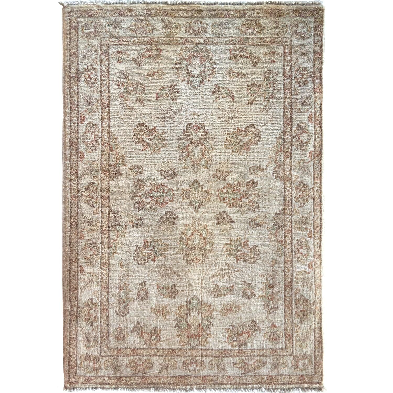 Handmade Wool Cream Rug - Small 58cm x 89cm