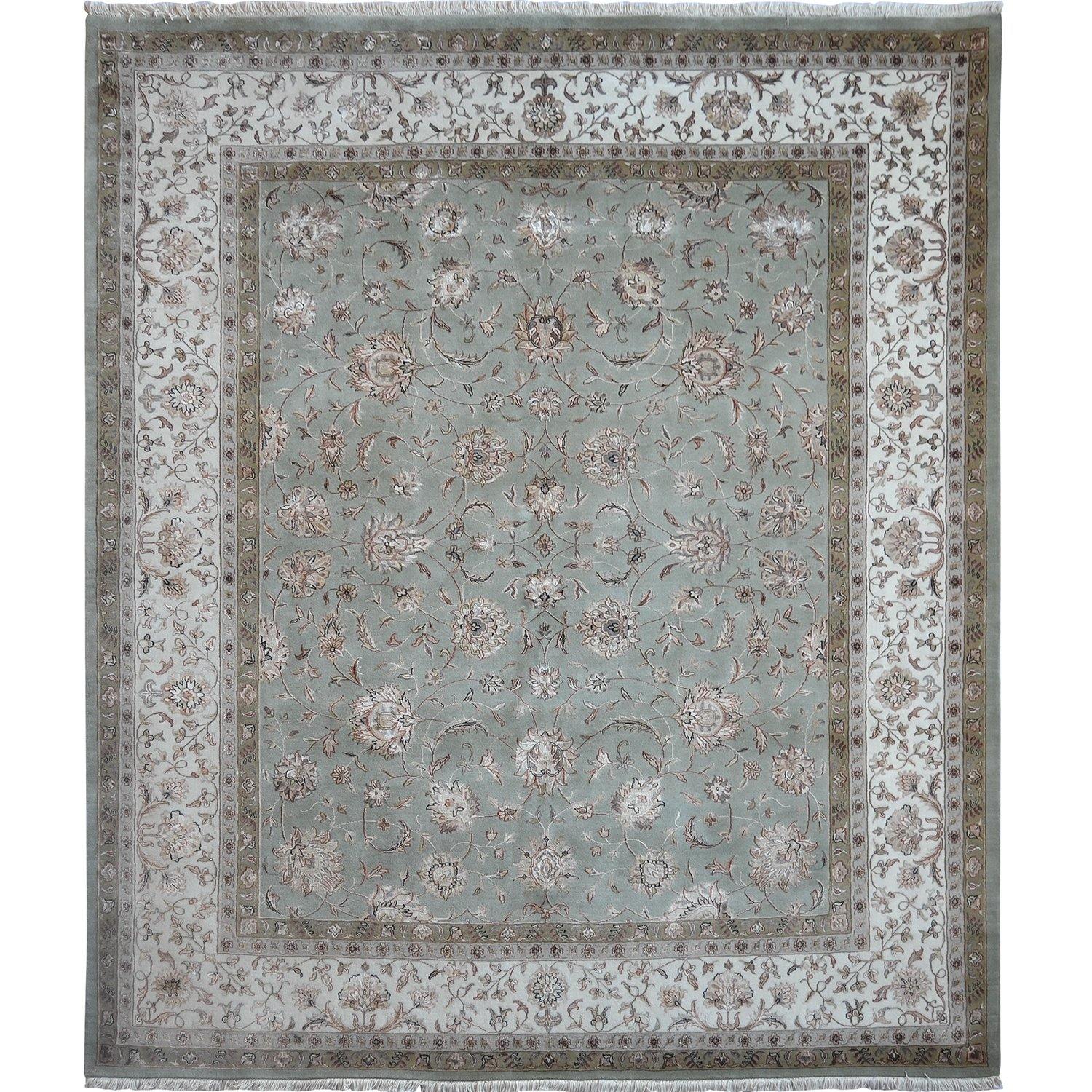 Fine Hand-knotted Wool & Silk Kashan Rug 251cm x 293cm