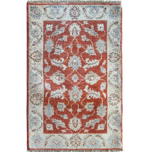 Hand-knotted Wool Red Rug Small 64cm x 96cm